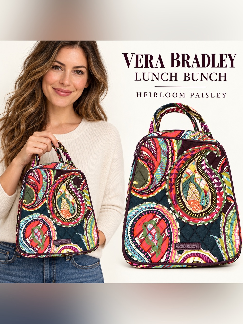 NWT Vera Bradley Heirloom Paisley Quilted Lunch Bunch - Multicolor
